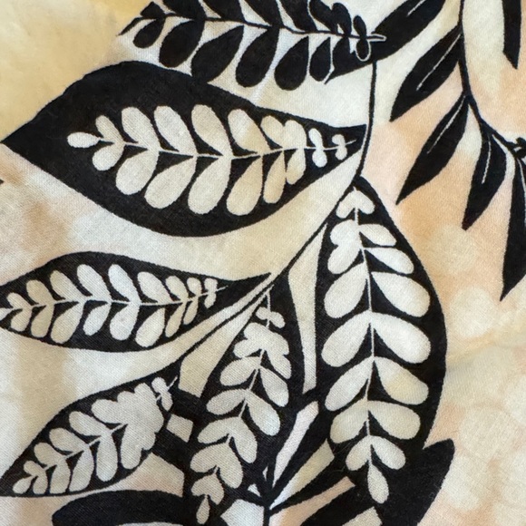 Janie and Jack Black and Cream Leaf Print Blouse - Picture 3 of 5